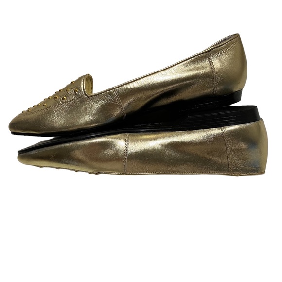 Linzi Gold Flats with Gold Studs - Picture 7 of 12